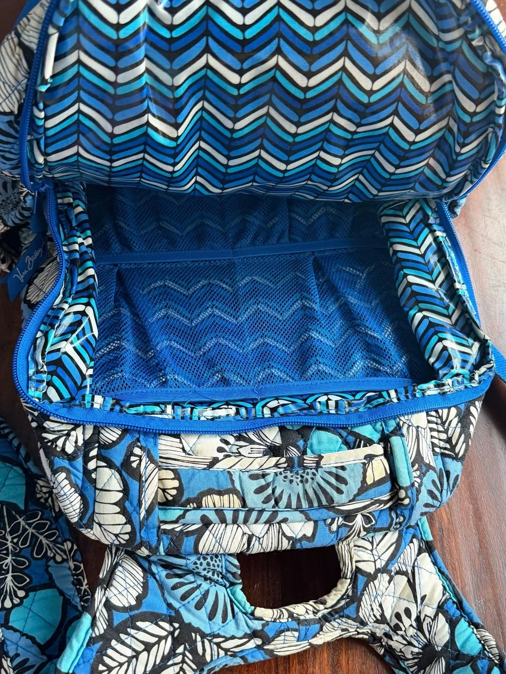 Vera Bradley Blue Bayou Quilted Backpack with Laptop Compartment